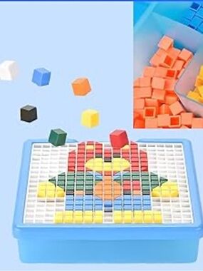 Kids Colorful Mosaic Puzzle with 490 pcs Building Blocks STEM Educational.